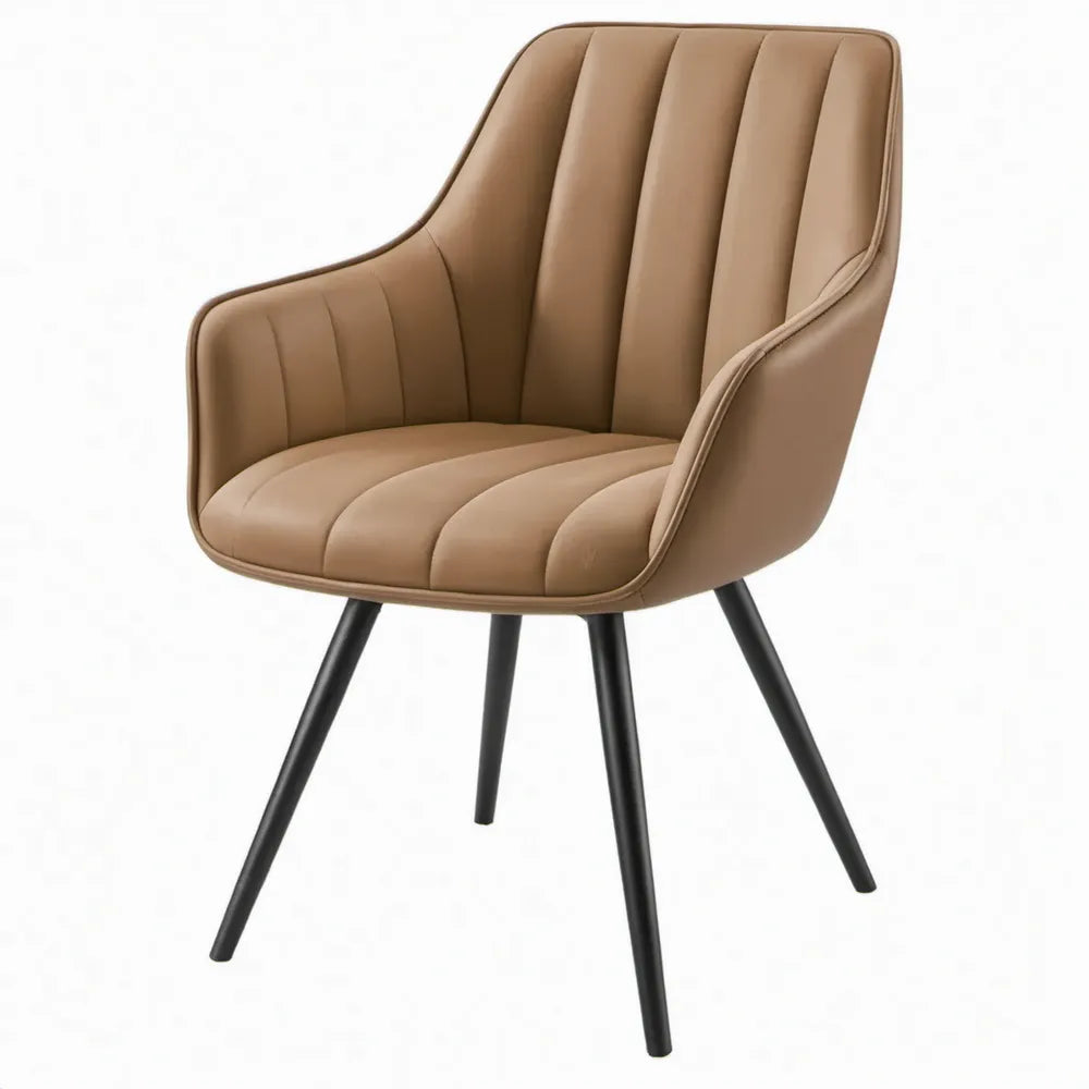 Eetkamerstoel met armleuningen 58 x 61 x 85 cm Cognac/Zwart