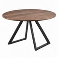 Ronde eettafel Ø 120 x 75 cm van massief mangohout en staal – Bruin/Zwart